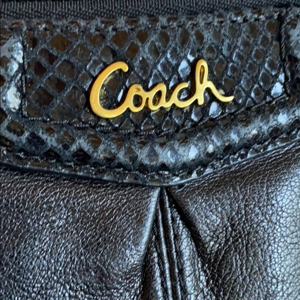 Coach Black Shiny Pebbled Crossbody